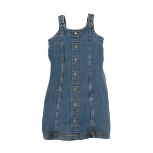 Abercrombie & Fitch Denim Jumper Dress Kids Size 5/6 Button Front Sleeveless